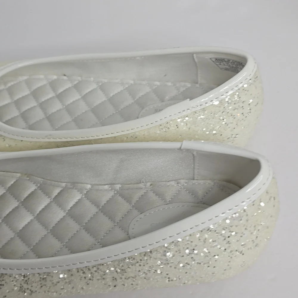 Micheal Micheal Kors Girls Kenya Glitter Bow Ballet Flats Size 2